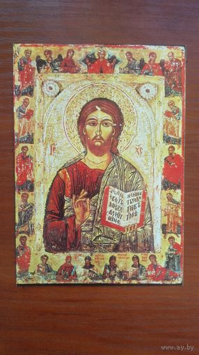 Икона. Христос Вседержатель с апосталами и святыми. Издание Болгарии