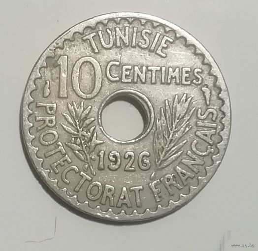 Тунис протекторат Франции 10 сентим 1926 г