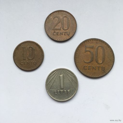 Литва набор монет 10-20-50 центов + 1 лит, 1991
