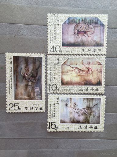 КНДР 1975 год. Живопись Северной Кореи (серия из 4 марок)