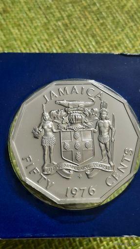 Ямайка 50 центов 1976 г ( пруф из набора , тираж 24 т )