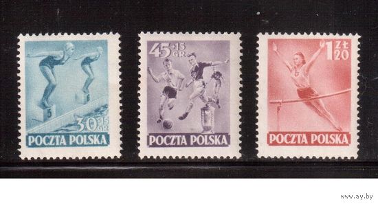 Польша- 1952,(Мих.750-753) **/* , Спорт, футбол