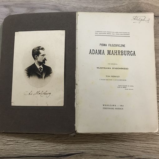 Pisma Filosoficzne Adama mahrburga.1914 r.