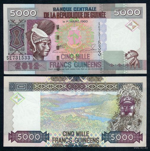 Гвинея 5000 франков 2012 год, UNC