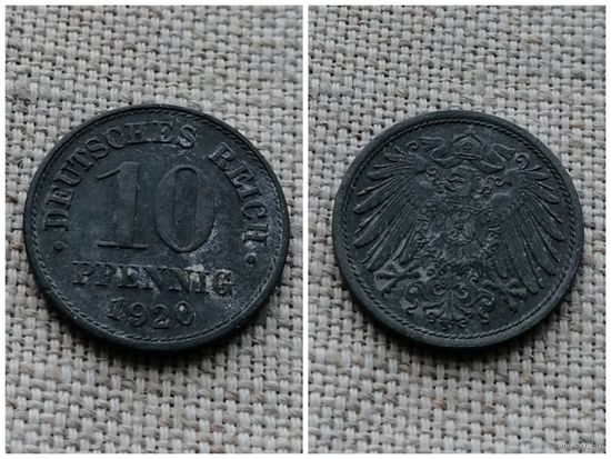 Германия 10 пфеннигов 1920 Цинк
