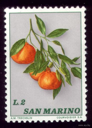1 марка 1973 год Сан-Марино Мандарин 1032