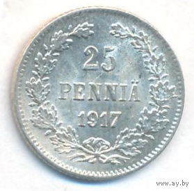 25 пенни 1917 год (без короны) _состояние aUNC