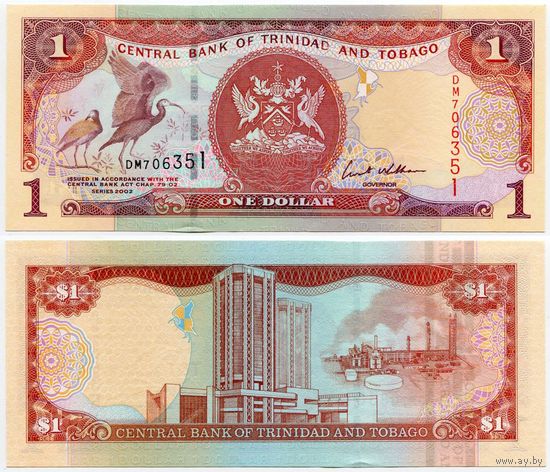 Тринидад и Тобаго. 1 доллар (образца 2002 года,  P41, UNC)