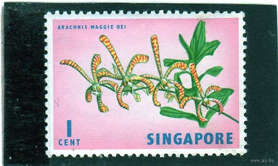 Сингапур.Ми-53. Арахнис (Arachnis maggie oei). Серия: Флора и фауна. 1963.