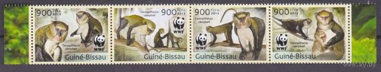 2013 Гвинея-Бисау 6644-6647strip WWF / Фауна - Обезьяны 12,00 евро