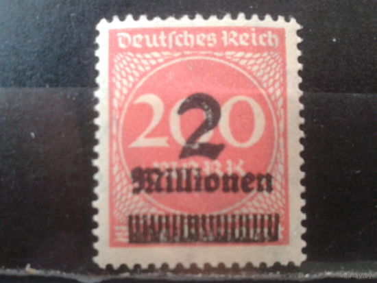 Германия 1923 Стандарт надпечатка 2млн на 200м*