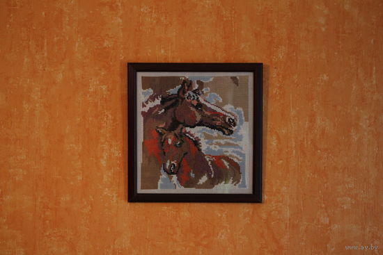 Вышитая картина ''Лошади''
