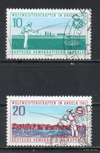 Чемпионаты мира по рыбной ловле ГДР 1961 год серия из 2-х марок