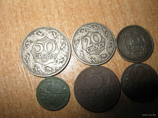 Польские гроши 1923 года,1грош1936г.