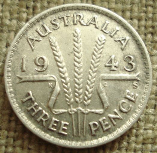 3 пенса 1943 Австралия