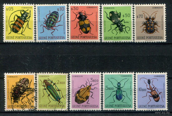 Португальские колонии - Гвинея - 1953г. - жучки - 10 марок - полная серия, MNH, 2 марки гашёные [Mi 281-290]. Без МЦ!