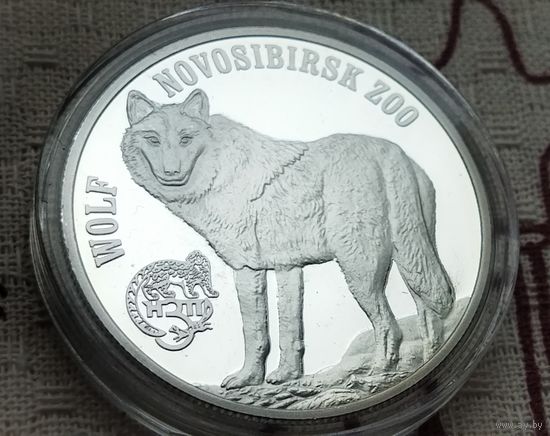 Медно-никелевый сплав с серебряным покрытием! Британские Виргинские острова 1 доллар, 2017 Волк