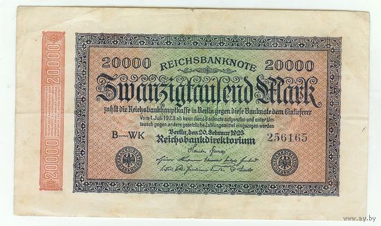 Германия 20000 марок 1923 год.
