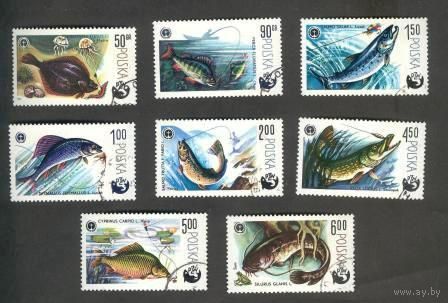 Рыбы Польша 1979 г комплект 8 марок