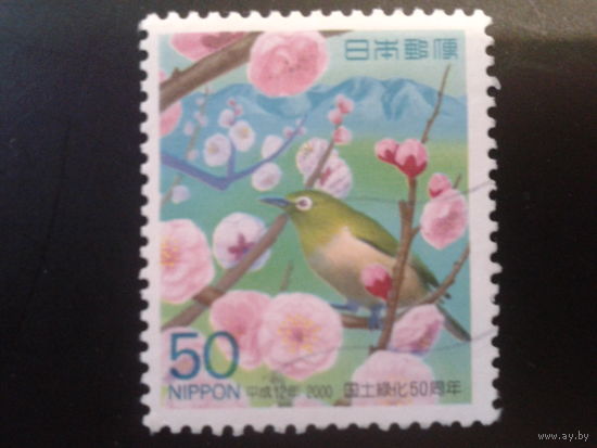 Япония 2000 цветы, птица