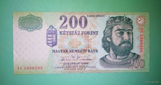 Банкнота 200 форинтов  Венгрия 2004 г.