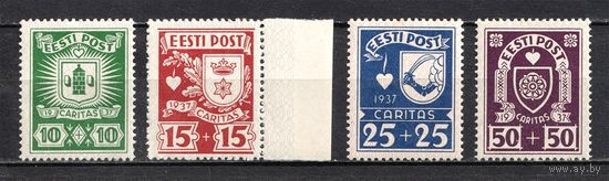 ЭСТОНИЯ\15о\1937 гербы Estonia ми127-130(серия,кц50евр MNH)