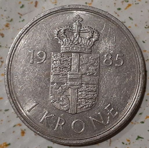 Дания 1 крона, 1985 (14-8-17)