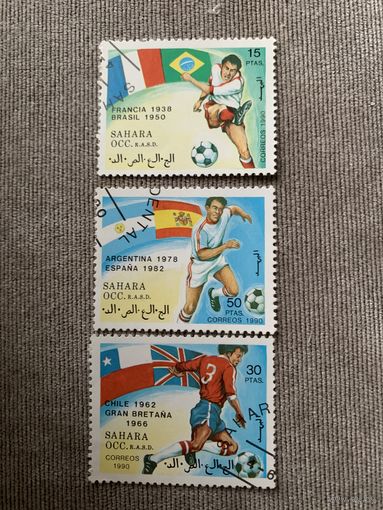 Сахара 1990. Чемпионаты мира по футболу. Марки из серии