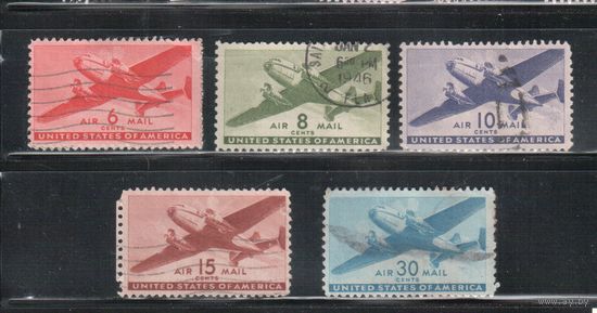 США-1941, (Мих.500-505 ), гаш.   , Авиация, Самолет, 5 марок