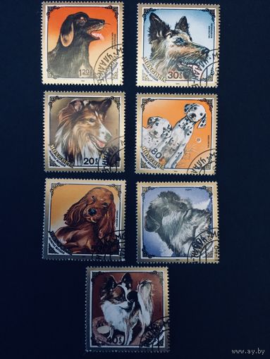 Собаки, Монголия, 1984,серия 7 марок