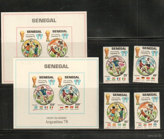 Сенегал-1978 (Мих.671-674,БЛ.31-32) ,  ** , Спорт, Футбол, ЧМ-1978 (полная серия)