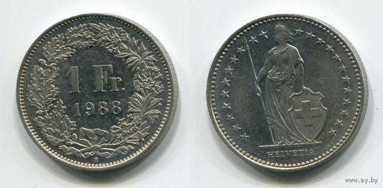 Швейцария. 1 франк (1988, aUNC)