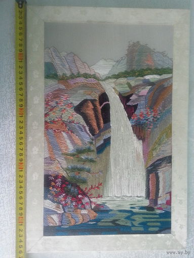 Картина Китайская вышивка Водопад