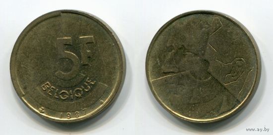 Бельгия. 5 франков (1987, BELGIQUE)