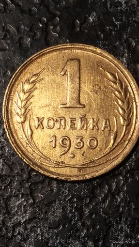 1 копейка 1930 года СССР(1).Холостое соударение(брак)