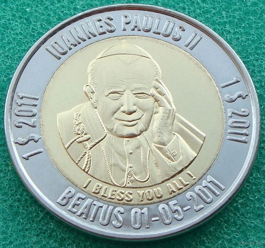 Федеративные Штаты Микронезии.  1 доллар 2011 года   "Беатификация Папы"