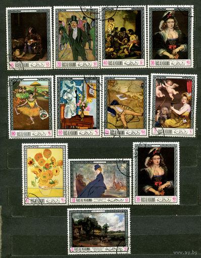 Живопись из Лондонской галереи. Эмират Рас эль Хайма. 1968. Серия 12 марок
