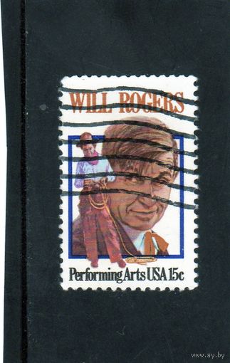 США.Ми-1406 . Will Rogers (1879-1935), актер и юморист.1979.