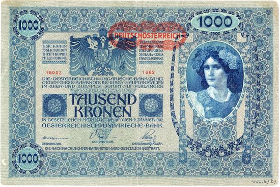 Австрия, 1000 крон обр. 1902 г. (1919 г.)