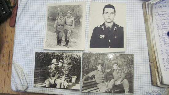 Четыре армейских фото конца 1980-х/2 с рубля.
