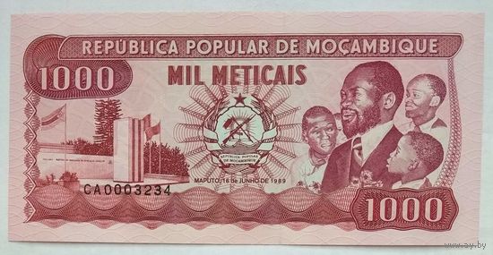 Мозамбик 1000 метикал 1989 г.