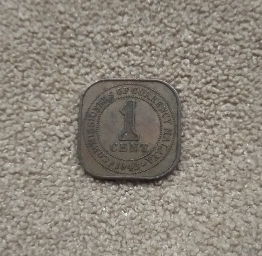 Малайя 1 цент 1943 Георг VI