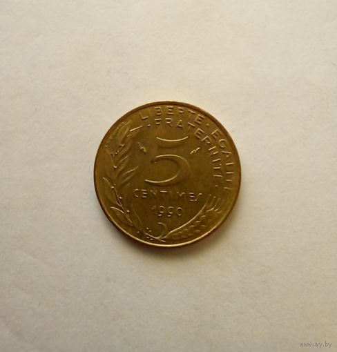 Франция 5 сантимов 1990 г