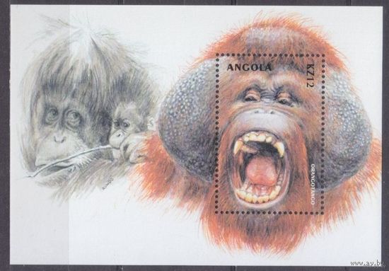2000 Ангола 1499/B77 Фауна - Обезьяны  MNH