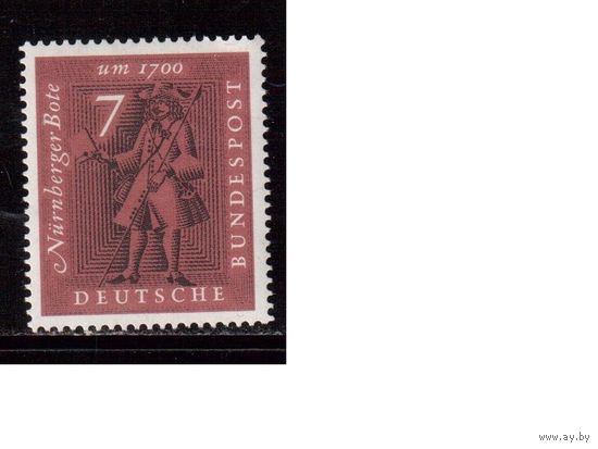 Германия(ФРГ)-1961,(Мих.365), *(след от накл.) , Нюрнберг, Почтальон