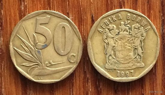 ЮАР /Южная Африка/, 50 центов 1997. Надпись на языке северный сото: AFRIKA BORWA