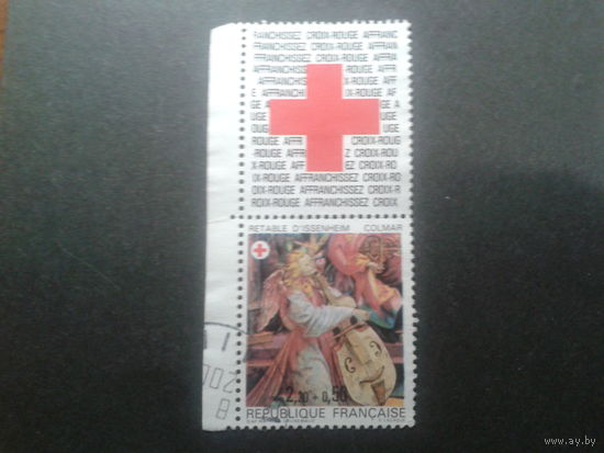 Франция 1985 Кр. крест, живопись с купоном