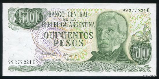 Аргентина 500 песо 1977-82 гг. P303c. Серия С. UNC