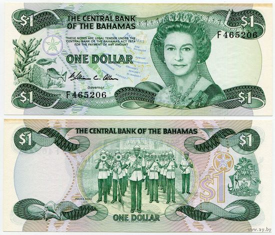 Багамы. 1 доллар (образца 1984 года, P43a, aUNC)