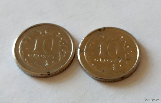 10 грошей (Польша) 1992 и 2007